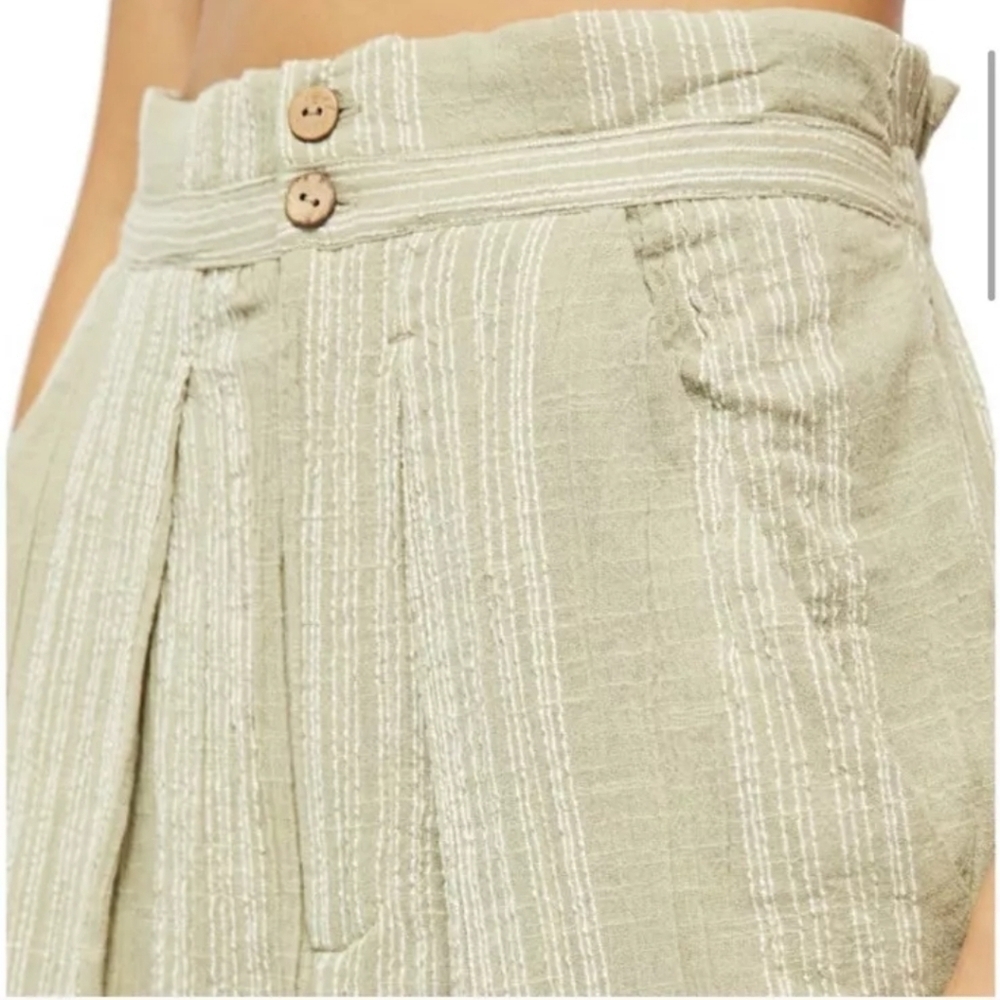 Free People Striped Semi-Sweet Cropped Sage Pants XS EUC - Picture 5 of 9
